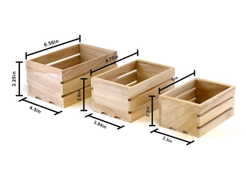 Multicraft Imports Mini Multicraft Imports WS920 Wood Craft Crate Caddy Set (3 / Pack) - Image 3